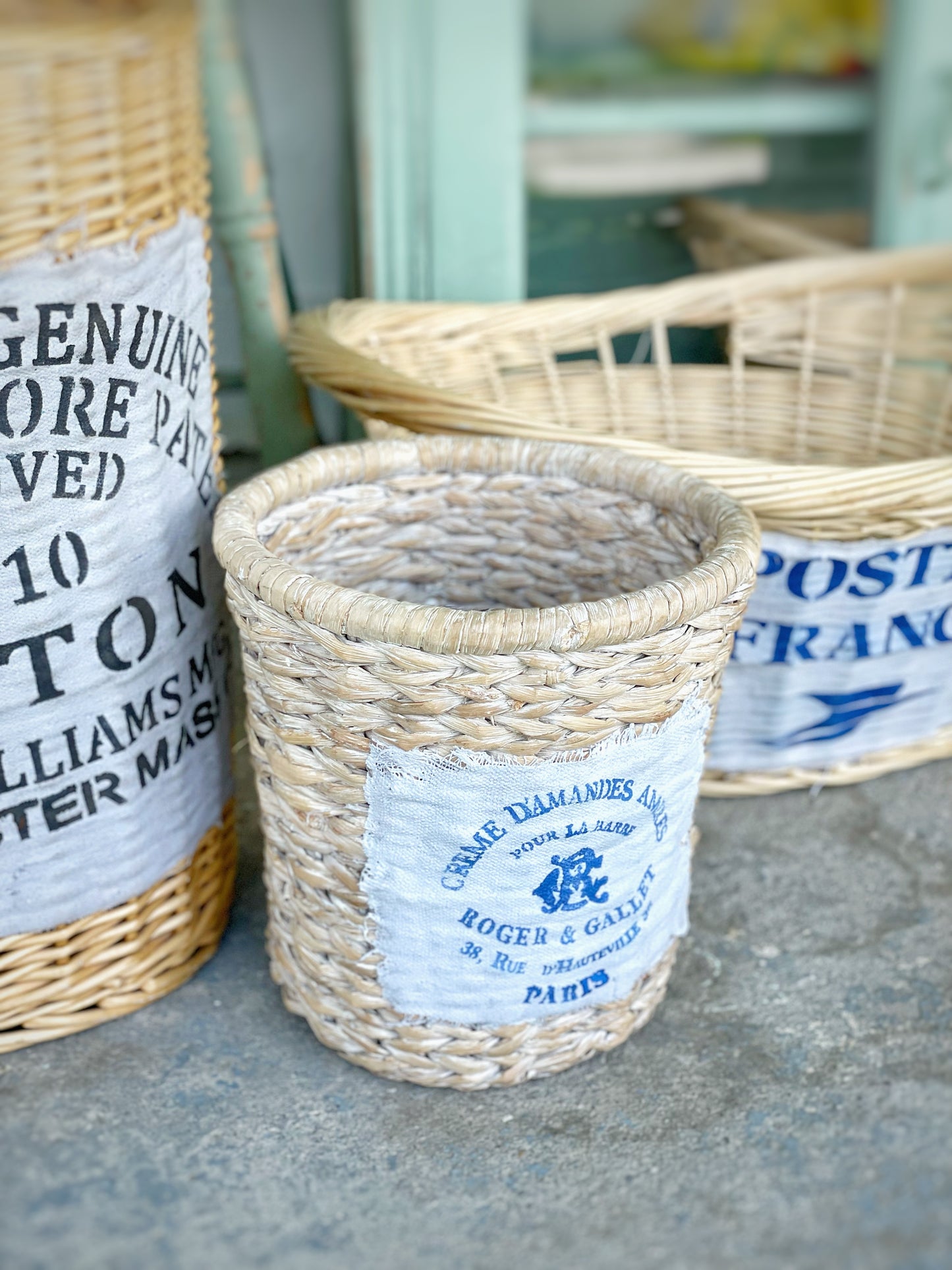 Stenciled Fabric Baskets - sold Individually