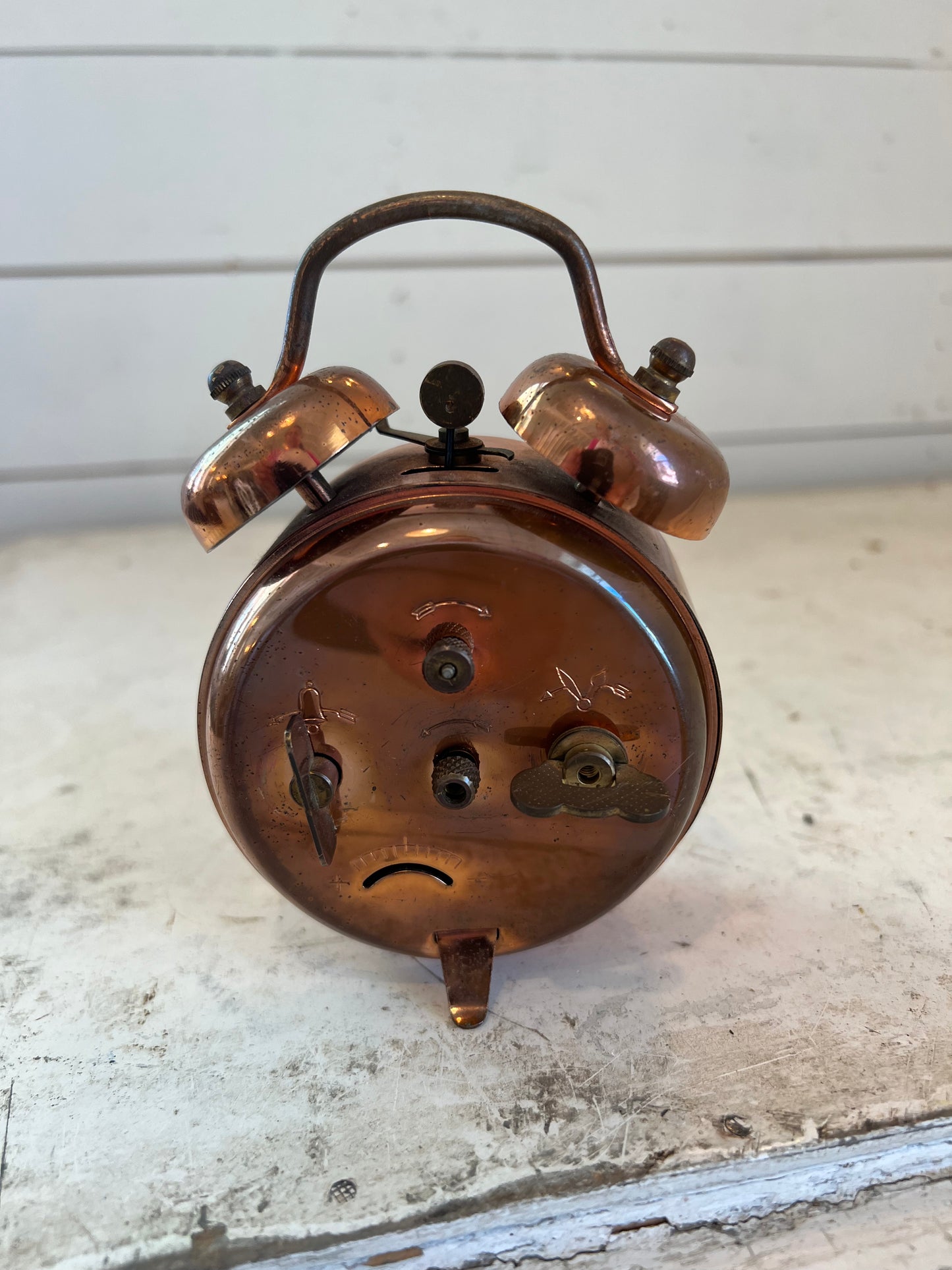 Vintage French Copper Alarm Clock