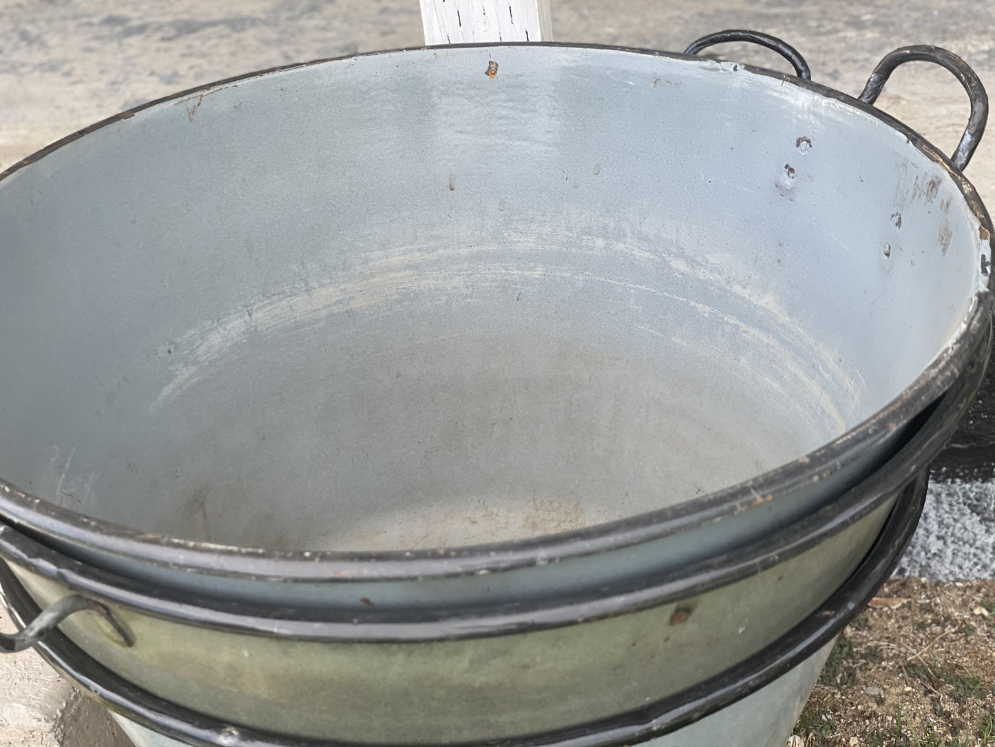 Giant European Enamel Bucket with handles