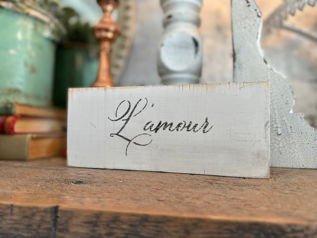 French Valentines Signs - Hand Painted and Stenciled