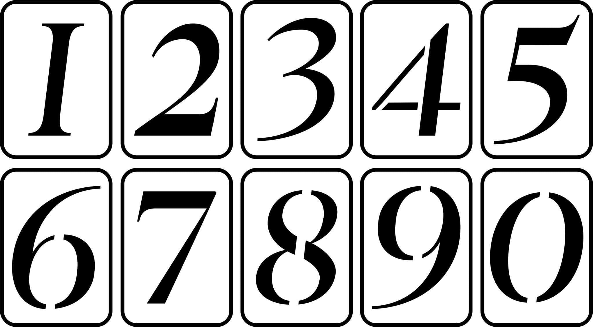3.35” Number Set | JRV Stencils JRV Stencils