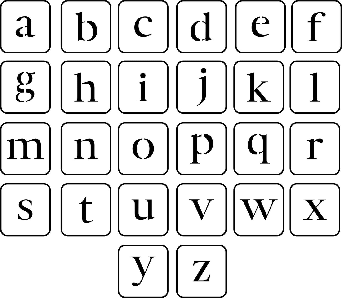 Lowercase Letters | JRV Stencils
