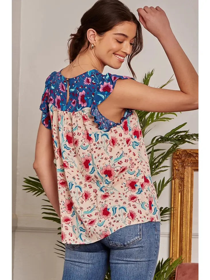 Royal Ivory Floral Top