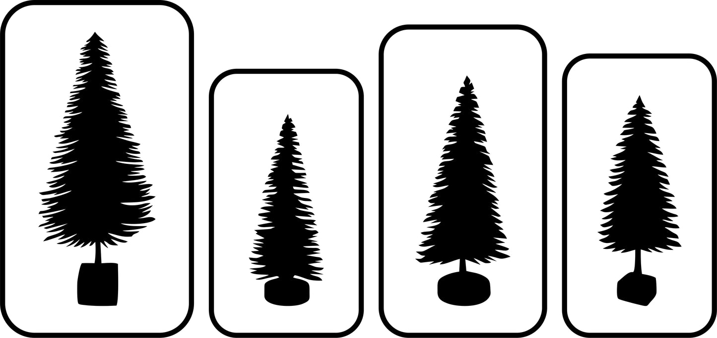 4 Set Bottle Brush Trees | JRV Stencils