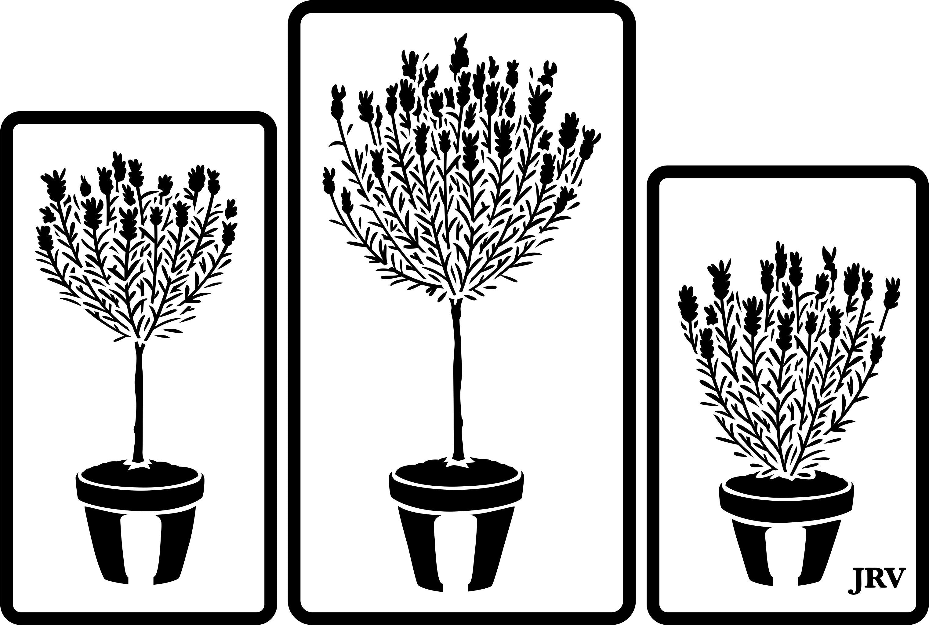 3 Lavender Pots | JRV Stencils