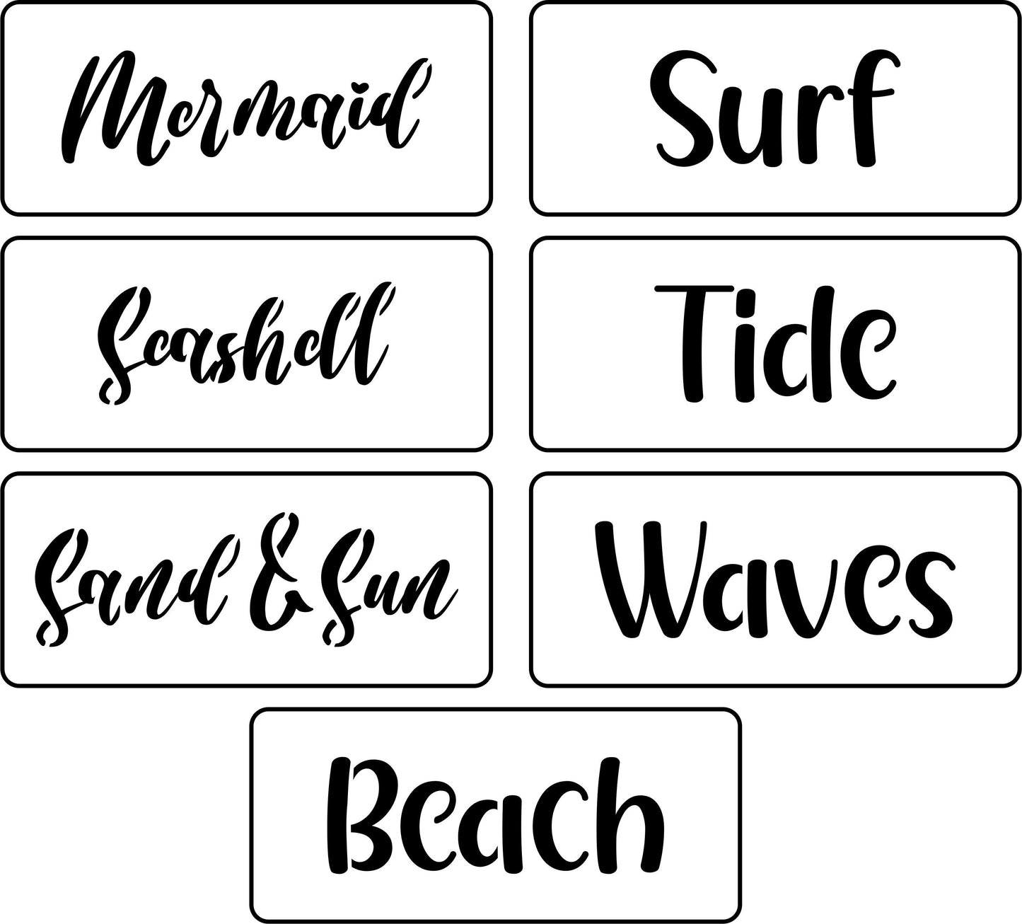 Ocean Words Pack | JRV Stencils
