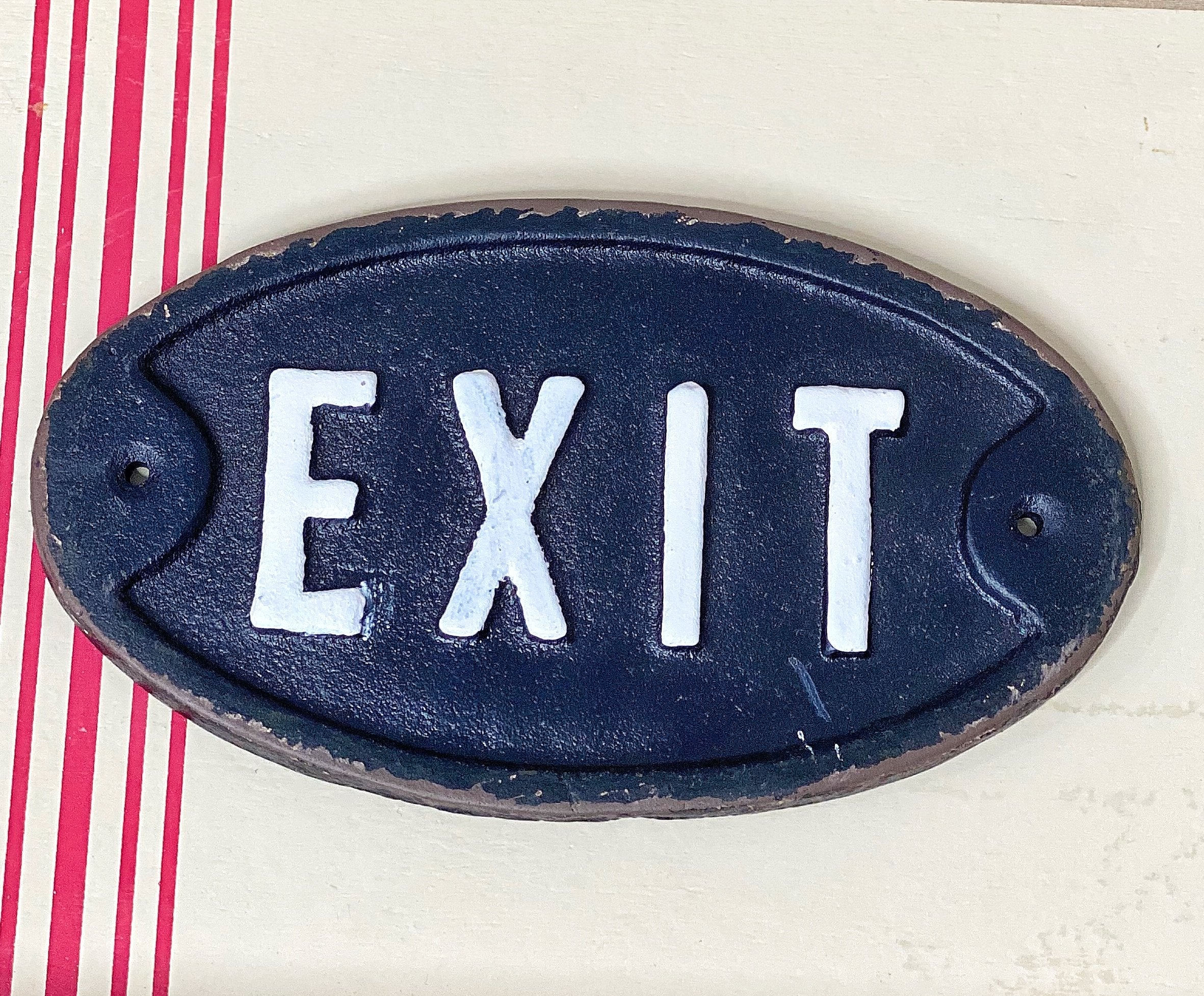Cast iron EXIT plaque