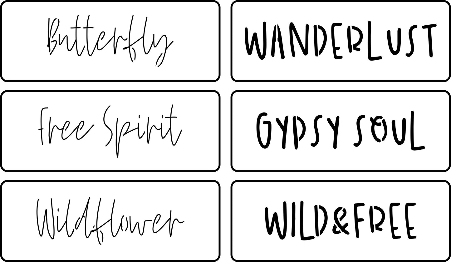 Outdoor Words Pack | JRV Stencils