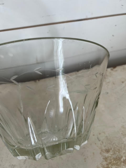 Ornate Etched Glass Bowl