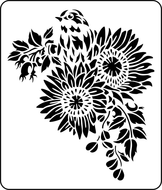 19-00025 Retro Flower Stencil - iStencils