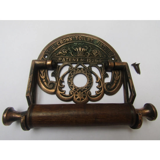 Antique Copper Crown Toilet Roll Holder