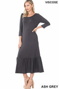 Ruffle Hem Dress With Pockets