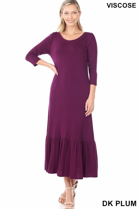 Ruffle Hem Dress With Pockets
